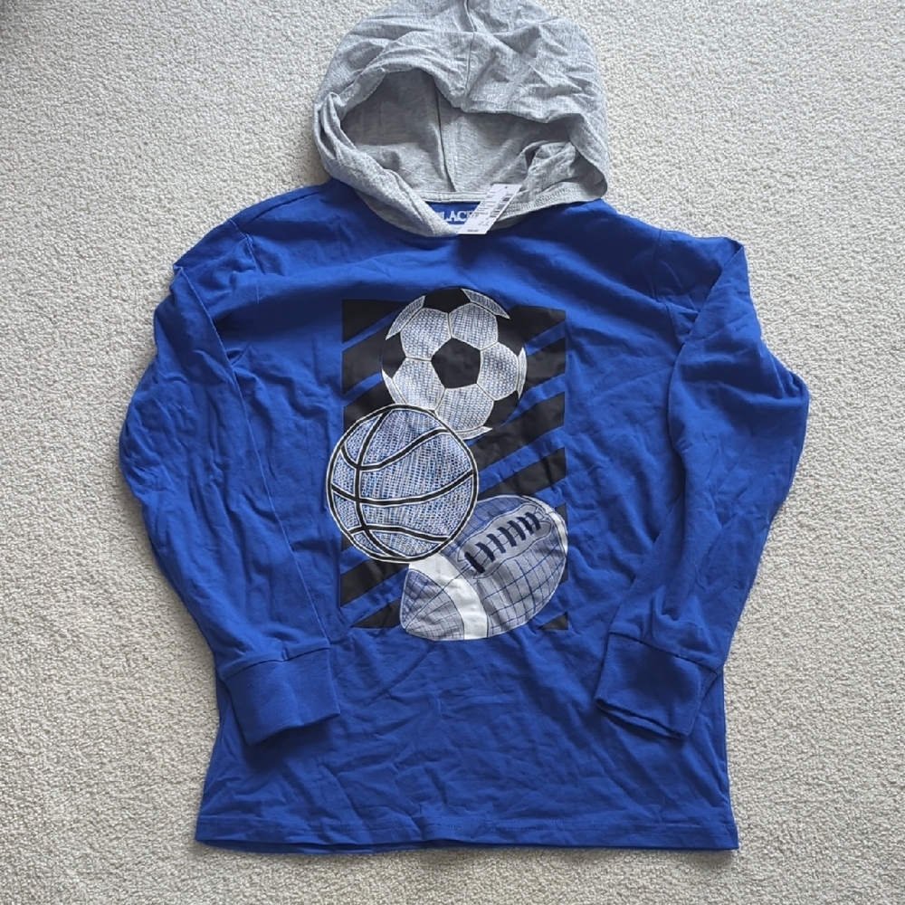 3 For $30.  Blue and Gray Sports Graphic Long Sleeve Tee